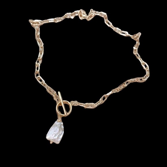 💎BOGO‼️ Natural Baroque Pearl Chain Necklace real pearl - Picture 3 of 6